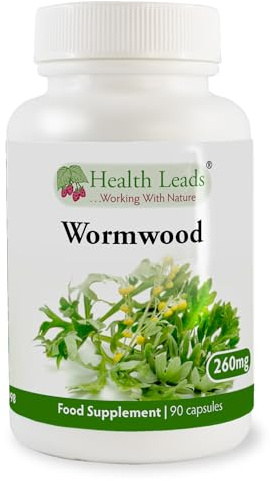 Health Leads Wormwood 260mg | Artemisia Absinthium | 90 Vegan Caps | Traditional European herb, distinctively bitter. 260mg per capsule. Vegan, additive-free, made in Wales.