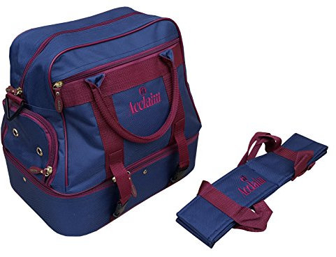 Acclaim Farne Midi Nylon Four Bowl Level Lawn Flat Green Short Mat Bowls Bag and Four Bowls Carrier (Navy Blue/Burgundy)