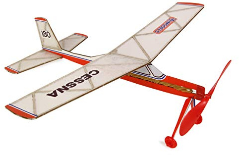 Cessna 180 : DPR Rubber Powered Balsa Wood Model Plane Kit Wingspan 450mm