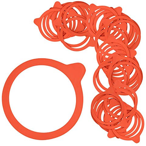 MamboCat 50er Set WECK-Einkochringe RR80 + Rezeptheft | Dichtringe aus Natur-Kautschuk | 74 x 86 mm | für Rundrand 80 | rot-braun | konservieren | Einkoch-Zubehör