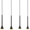 EGLO Pendelleuchte Cortaderas, 4 flammige Hängelampe Vintage, Industrial, Hängeleuchte aus Stahl in Schwarz, Gold, Esstischlampe, Wohnzimmerlampe hängend mit GU10 Fassung