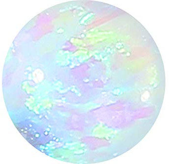 PIERCINGLINE Universelle Schraubkugel mit Gewinde SYNTH. OPAL Piercing Aufsätze Kugel Ersatz Hot Weiß 5 mm