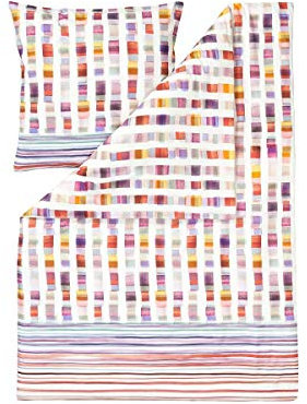 Estella Mako-Satin Bettwäsche Rhythm Multicolor 1 Bettbezug 200 x 220 cm + 2 Kissenbezüge 80 x 80 cm