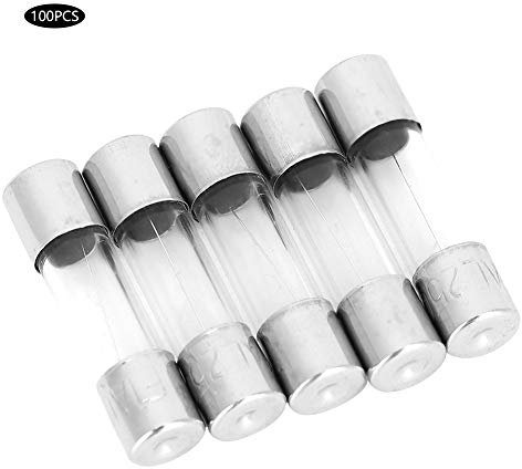 100 Stück Glassicherung Schnelle Blowglas -Sicherungen Set, 250 V Schnellsicherungglasröhre Zubehör für Schutz der Stromkreise 5 x 20 mm Ampere-Werte: 3A, 4A, 5A(4A)