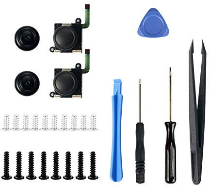 DollaTek 27-teilig/Satz 3D Links Rechts Analogsensor Wippe Joystick Daumenstifte Ersatzwerkzeuge für NS-Controller-Ersatzteile