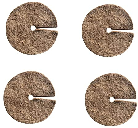 JYCAR 4PCS Coconut Fibers Mulch Ring Tree Protector Mat, 13.7inch Natural Coco Liner Replacement Weed Mats Tree Tree Planter Disc Plant Cover for Potted Plants Tree Root Protection
