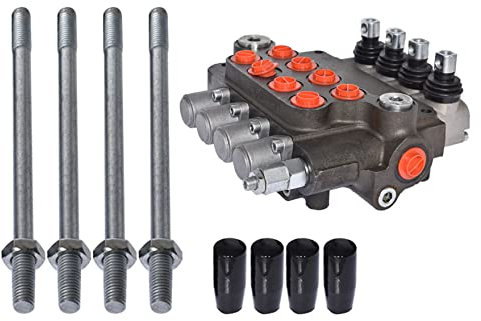 waltyotur Hydraulic Directional Control Valve 4 Spool 21 GPM SAE Ports 3600 PSI for Small Tractors Tractors Loaders Log Splitters