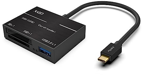 Yunseity Lector de Tarjetas XQD, Puerto USB C 3.0, Lector de Tarjetas de Memoria XQD/SD Tipo C para SD(HC), para Sony G Series, para Lexar USB Mark Card, para Windows/Mac OS