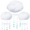 Künstliche Wolken-Requisiten, Regentropfen-Girlande, Set, 3D-Wolke, hängende Dekorationen, 12 Papier, hängende Regentropfen, Dekorationsstücke für Babyparty, Bühnendekoration, 15 Stück