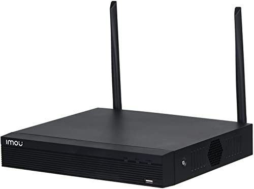 Imou NVR 4 canali Wi-Fi. Registratore continuo con predisposizione HDD fino a 8Tb. Uscita video HDMI e VGA. H.265. Portata Wi-Fi fino a 100mt in campo aperto. Wifi 2x2 Mimo