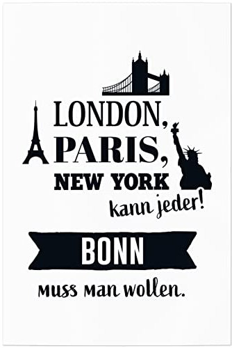 JUNIWORDS Poster, London, Paris, New York kann jeder! Bonn muss man wollen, 40 x 60 cm (1009458)