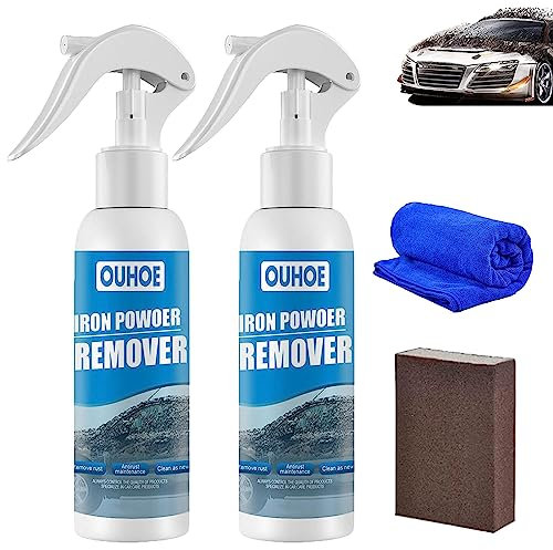 OUHOE Iron Powder Remover, Car Rust Removal Spray, RustOut Instant Remover Spray, Iron Powder Remover for Car (30ml, 2pcs)