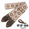 Nefelibata Gitarrengurt, Jacquard-Stickerei Baumwolle Gitarrengurte mit Crazy Horse Leder Enden für Bass, elektrische & akustische,für Kinder, Gitarristen (Palm Flower Stickerei)