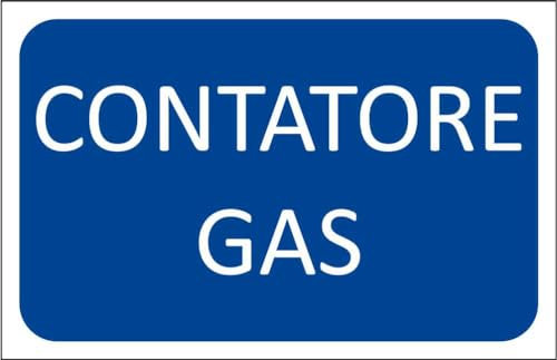 M-ITALY CARTELLO SEGNALETICO - CONTATORE GAS - Adesivo Extra Resistente, Pannello in Forex, Pannello In Alluminio (15x10, Adesivo)