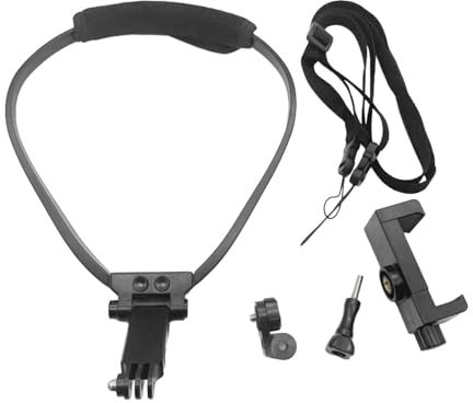 Dickly Neck Selfie Holder Video Record Accessories,Necklace Neck Action Camera Bracket for Vlog Biking Roller Coaster Action Camera, with phone holder