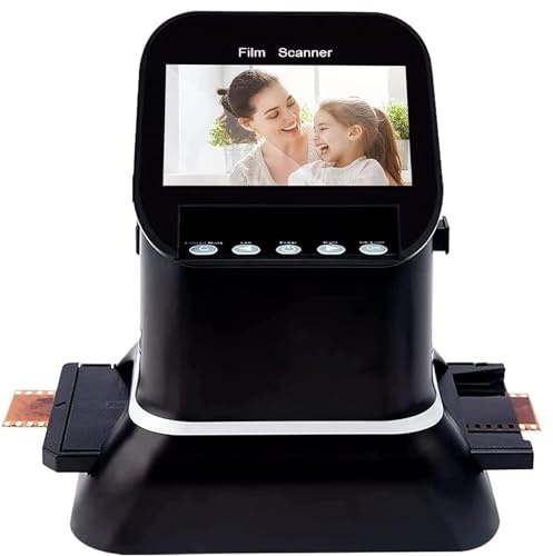 Film Slide Scanner, Digital Photo Converter with 4.3LCD Display, 22 Million Pixels, Convert 35mm, 135, 126, 127 Negative & Slides To Digital JPEG, Multi-Language Operate Intrface, USB Charge