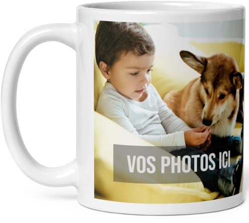 selfiemania - Un mug en céramique personnalisé avec 2 photos - Tasse personnalisable avec vos photos, logo, visuel
