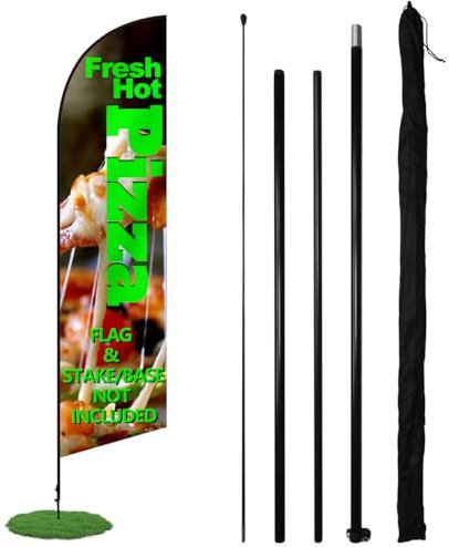 Anley Set Asta per Bandiera a Vela - Asta per Striscione a Bandiera con Borsa per il Trasporto - Adatto per Bandiere a Vela da 2.3 FT X 9.5 FT (Bandiera e Base Non Incluse) - Solo Asta