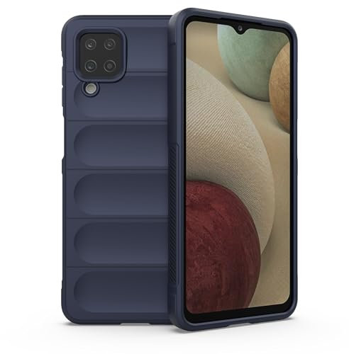 Knoowcase for Samsung A12 Phone Case Shockproof Soft Silicone Bumper Case Shock Absorbing Airbag Anti-Slip TPU Rubber Matte Shell Protective Cover for Samsung Galaxy A12, Dark Blue