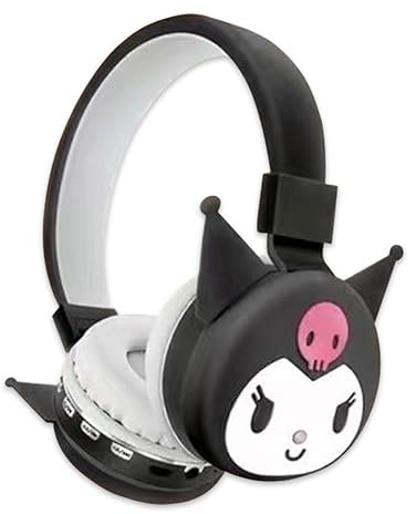 Roffatide Kuromi - Auriculares Bluetooth plegables y ligeros para viajes, oficina, teléfono celular, PC a través de la aplicación, graves profundos, ajuste cómodo, para el hogar, oficina, viajes,