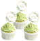 Cupcake Topper Taufe Kuchen Deko Kommunion Konfirmation Tortendeko, 30 Stk Cup Cake Topper Grün Fische Firmung Deko Tortenstecker Taufe