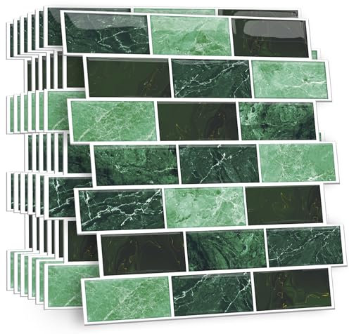 HPNIUB 10 Sheets Kitchen Tiles Self Adhesive,Self Adhesive Wall Peel and Stick Wall Floor Stickers,Splashback for Bathroom Sink,Stick On Tiles Kitchen Bathroom Splashbacks for Walls 30x30cm
