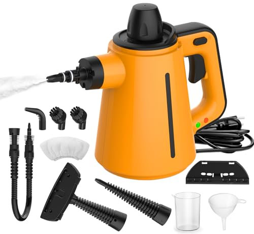 Nettoyeur Vapeur, 1050w 10 Accessoires 380ml Nettoyeur Vapeur Portable Multi-usage 3.5bar Haute Pression/Température Sans Produits Chimiques, Nettoyeur Vapeur Sol Pour Canapé Tapis Vitre Tissu Matelas
