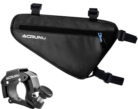 ACRUNU Dreieckstasche Fahrrad Wasserdicht mit Fahrradklingel 22-24mm, 1,5L Fahrradtasche Rahmen, Fahrrad Rahmentasche, Oberrohrtasche Fahrrad Zubehör für Mountainbike, Rrennrad