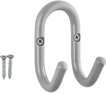 SOTECH Garderobenhaken FARA 88 x 51 mm Stahl Grau Kleiderhaken Wandgarderobe Jackenhaken Aufhänger