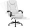 DoChair Chaise Bureau en Cuir Ergonomique Jusqu'à 140° avec Repose-Pieds Appui-tête Fonction Bascule Chaise Pivotante, Blanc
