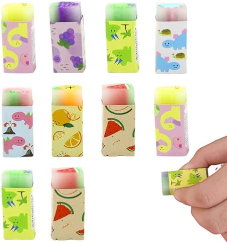 Radiergummi Set, 10 Stück Radiergummi Kinder Set, Radiergummi Kinder Mitgebsel, Plast Color Radiergummi, für Schule, zuhause Büro, Kinder Schulbedarf Schreibwaren, mehrfarbig, Zufällige Stile