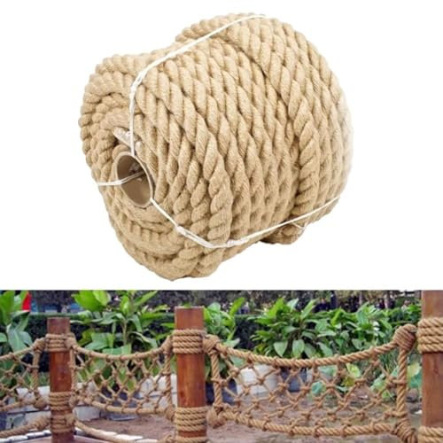 Corde de jute naturelle, corde de jute naturelle de 12 mm, corde de chanvre pour loisirs créatifs, décoration, emballage