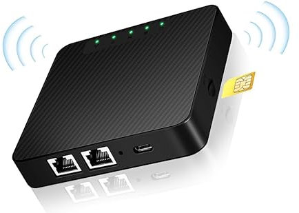 RouterWiFi, 4G LTE 300mbps Global Band, routerWiFi Modem Sim 4G, hotspot WiFi Mobile, nessuna configurazione richiesta, scheda SIM Plug - and - Play, 2 porte LAN/Wan, compatibile con (SD-76-16)
