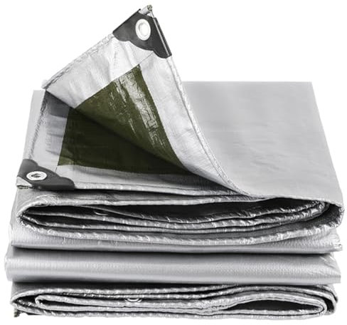 Lona Impermeable de PE 180g/m² 3x5m, Lonas para Piscinas con Ojales de Aluminio, Lona de Protección Multiuso para Leña, Muebles, Jardín, Piscina y Coche