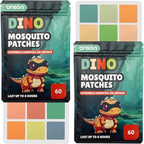 Brison Mosquito Patches - Natural Anti-Mosquito Stickers Citronella Essential Oil Infused for Kids & Adults - 120pcs Patches (Color)