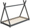 HAGO24 | Kinderbett | 200x90cm Grau | Tipibett | Holz Kiefer | Montessori | Bettgestell | Tipi Zelt | Lattenrost | Belastbar | Dekorierbar | Spielbett |
