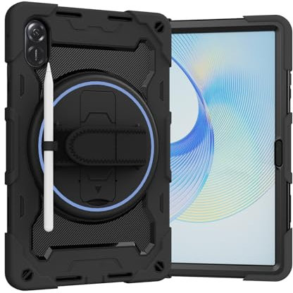 Funda para Tablet PC Estuche Compatible with niños compatible con Huawei Honor Pad X8 Pro de 11,5 pulgadas, soporte elástico multiángulo + correa de mano giratoria ajustable de 360°, carcasa resistent