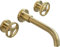 Rubinetto del lavandino del bagno industriale 3 fori rubinetto da bagno 360 ° mixer per bacino girevole tapici del rubinetto del lavandino del rubinetto del rubinetto a parete ruscello, oro spazzolato