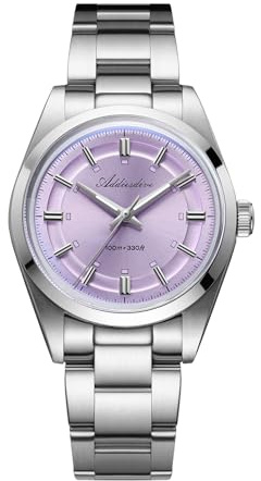 ADDIESIDVE - Orologio elegante per uomo e donna, con quadrante verde champagne/viola/verde menta, quadrante VH Sweep Second 100 m, impermeabile, minimalista, facile da leggere