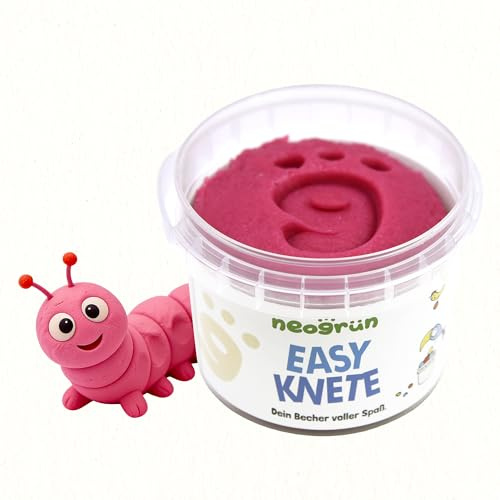 neogrün® Easy-Knete – Vegane Bio-Spielknete für Kinder – Extra weiche, leicht formbare & lufttrocknende Knete – Modelliermasse, Kinder-Knete, NCP-zertifiziert, natürliche Rohstoffe – 120 g (Pink)