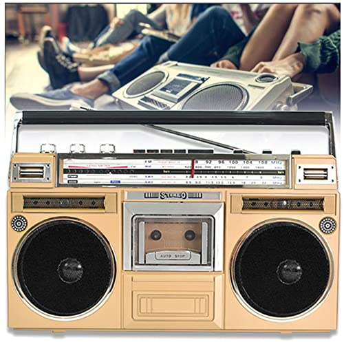 Tragbares Dab-Radio mit FM- und DAB+-Radio, Bluetooth-Empfänger + Lautsprecher, USB-Aufnahme – Boombox-Cassettenspieler im Stil der 1980er Jahre, ideal für Familienfeiern oder Reisen
