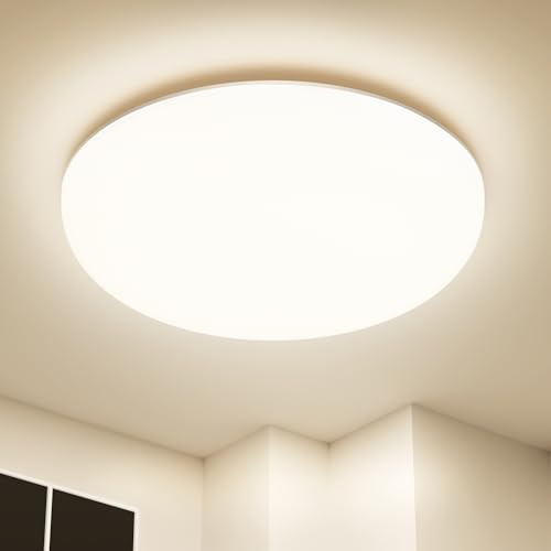 Plafon LED Techo 36W 4500LM 4000K Lampara Techo Plafones Para Techo IP54 | LED Lámpara de Baño, Moderna Lamparas de Dormitorio Redonda Sin Marco de Estar Cocina Pasillo Sótano Oficina