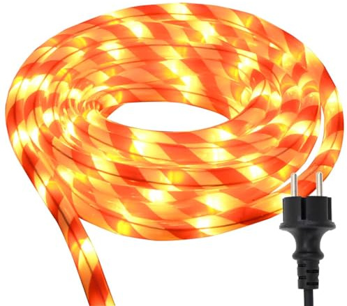 vidaXL Rope Light with 120 LEDs Warm White 5 m PVC, Outdoor Rope Light, Seasonal Decoration, Indoor Ambient Lights, LED Lighting, Decorative, Holiday Decor
