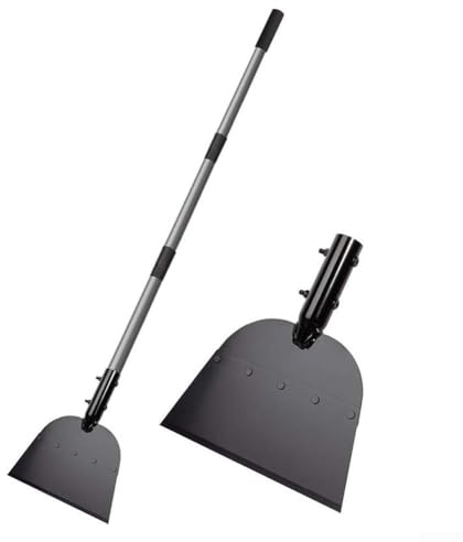 Marchfunny Schneeschaufel mit langem Griff und ergonomischem Design für einfache Schnee- und Eisentfernung im Freien (Silber)
