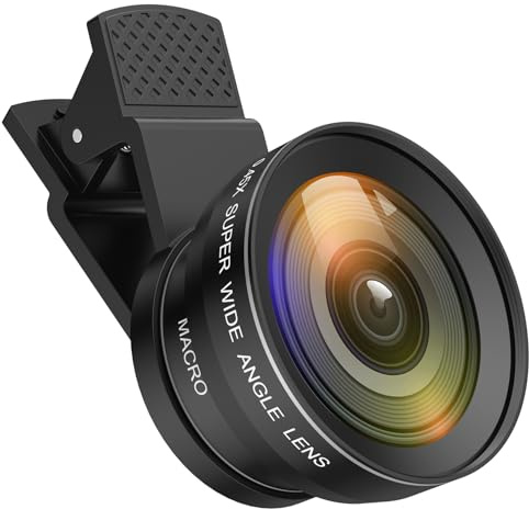 AMIR Phone Camera Lens Kit, 2026 New 0.45X Super Wide Angle Lens (140°) with 12.5X Macro Lens, 2-in-1 Clip-On Universal Lens Compatible with iPhone 15/14/13/12, Samsung Galaxy S and Most Smart Phones
