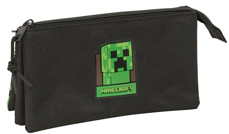 safta Minecraft Federmäppchen für Kinder, ideal für Kinder im Schulalter, bequem und vielseitig, Qualität und Widerstandsfähigkeit, 22 x 3 x 12 cm