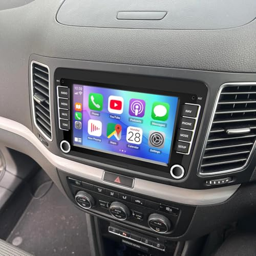 2+32G Android 13 Autoradio für VW Sharan 2010-2020 mit kabellosem Carplay | 7 Zoll Touchscreen Auto Stereo Display Player Radio GPS Navigation Head Unit mit Android Auto FM RDS Bluetooth Rückfahrkamera