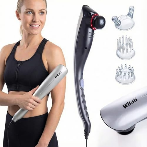 Witali elektrisches Handmassagegerät inkl. 3 Massageaufsätzen