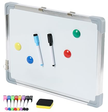 Relaxdays Whiteboard, mit Zubehör, abwischbar, magnetisch, Planungstafel mit Eckenschutz, Magnetwand 30 x 40 cm, weiß | Tafel mit Eckenschutz, Magnetwand 30 x 40 cm