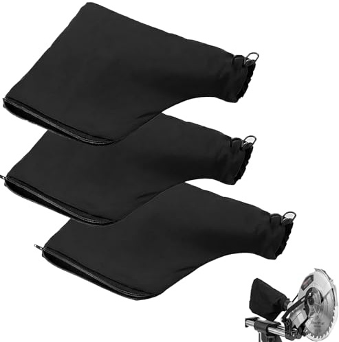 GZYCKJ 3 Pcs Dust Bag, Universal Saw Dust Collector Bags with Zipper for Miter Saws, Replacement Sander for Woodworking, Bench Power Tool Accessories